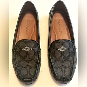 Classic Coach Monogram Black Drivers/Loafers LIKE NEW only worn twice.
